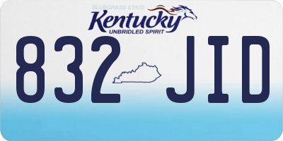 KY license plate 832JID