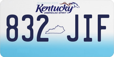 KY license plate 832JIF