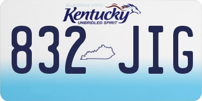 KY license plate 832JIG