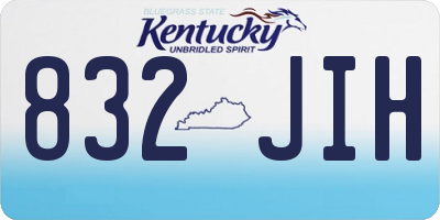 KY license plate 832JIH