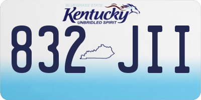 KY license plate 832JII