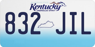 KY license plate 832JIL