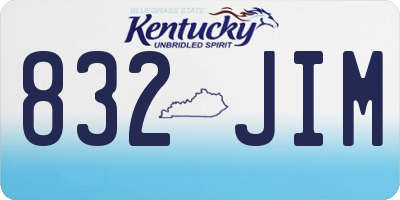 KY license plate 832JIM