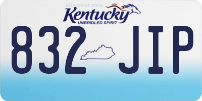 KY license plate 832JIP