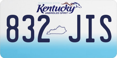 KY license plate 832JIS