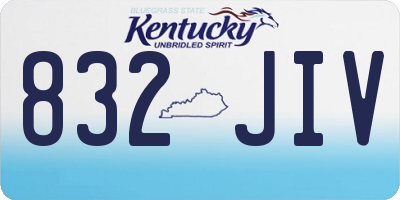 KY license plate 832JIV
