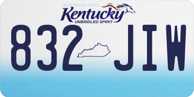KY license plate 832JIW