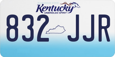 KY license plate 832JJR