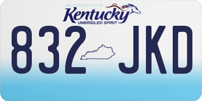 KY license plate 832JKD