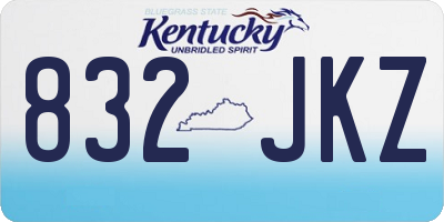 KY license plate 832JKZ
