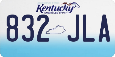 KY license plate 832JLA