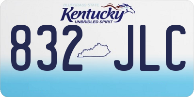 KY license plate 832JLC