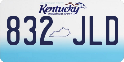 KY license plate 832JLD