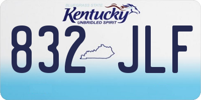 KY license plate 832JLF