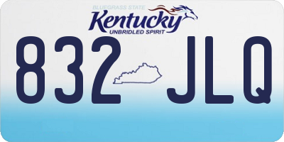 KY license plate 832JLQ