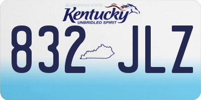 KY license plate 832JLZ