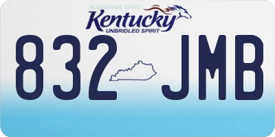 KY license plate 832JMB