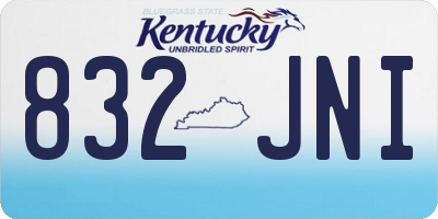 KY license plate 832JNI