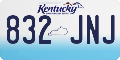 KY license plate 832JNJ
