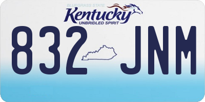 KY license plate 832JNM