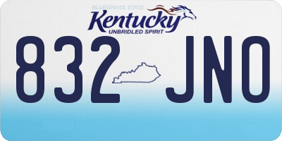 KY license plate 832JNO