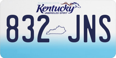 KY license plate 832JNS