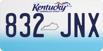 KY license plate 832JNX