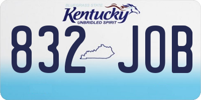 KY license plate 832JOB