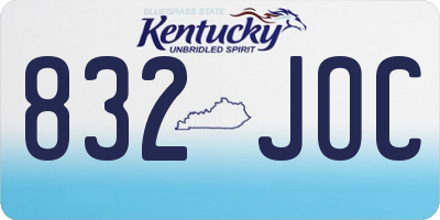 KY license plate 832JOC