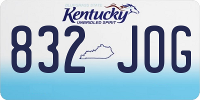 KY license plate 832JOG