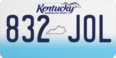 KY license plate 832JOL