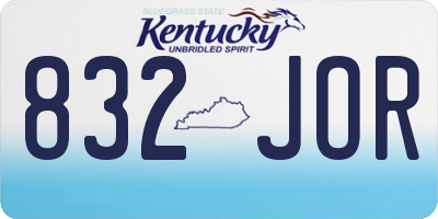 KY license plate 832JOR