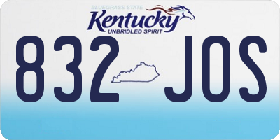 KY license plate 832JOS