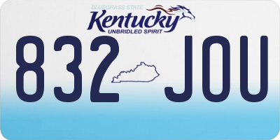 KY license plate 832JOU