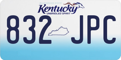 KY license plate 832JPC