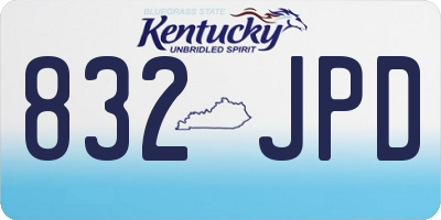 KY license plate 832JPD