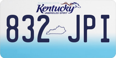 KY license plate 832JPI