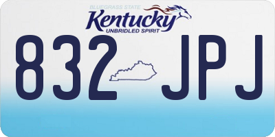 KY license plate 832JPJ
