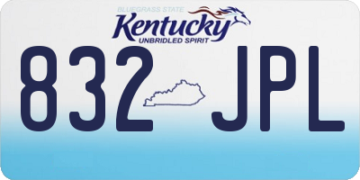 KY license plate 832JPL