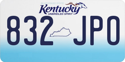 KY license plate 832JPO