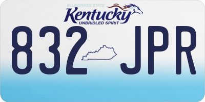 KY license plate 832JPR