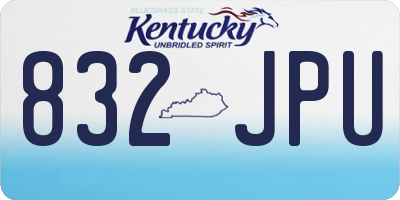 KY license plate 832JPU