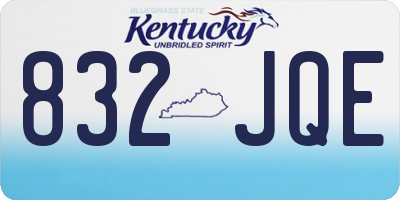 KY license plate 832JQE