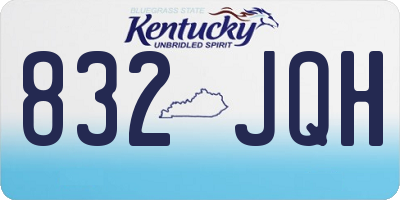KY license plate 832JQH