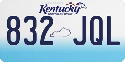 KY license plate 832JQL