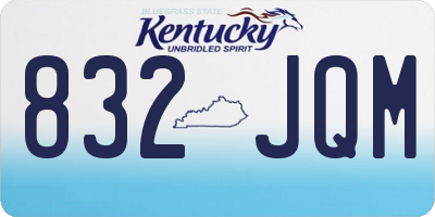 KY license plate 832JQM