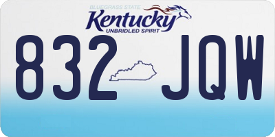 KY license plate 832JQW