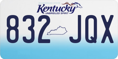 KY license plate 832JQX