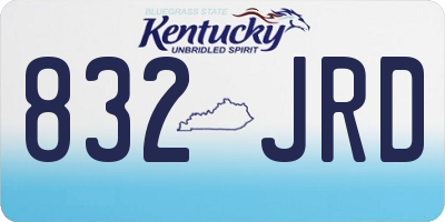 KY license plate 832JRD