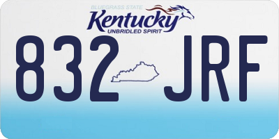 KY license plate 832JRF